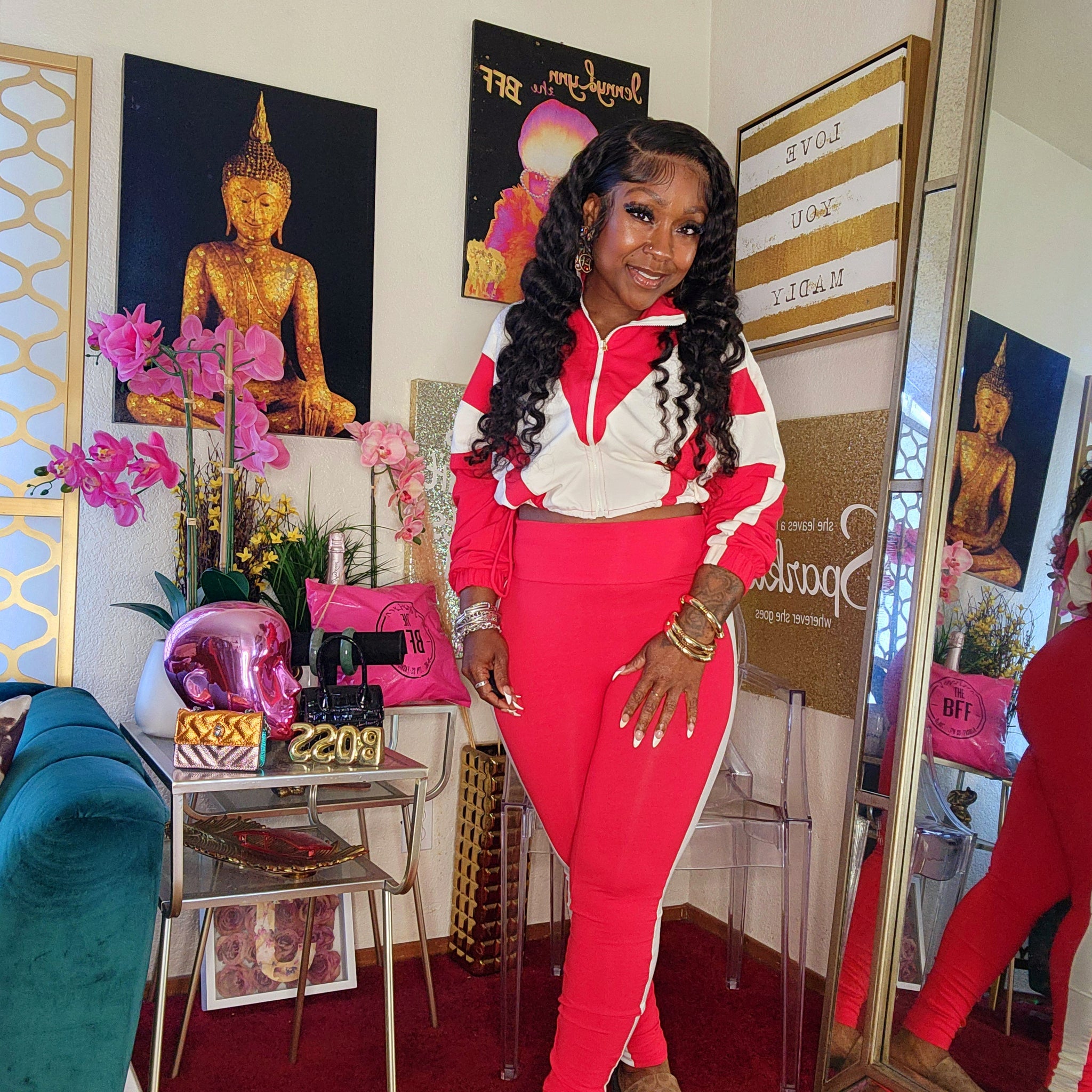 Round Town Set (Red & Bone)