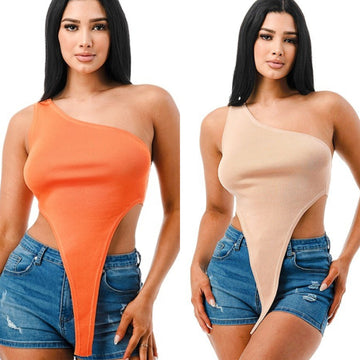 One Shoulder Crop Top (Multiple Color Options)