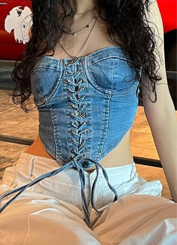 "Daisy" Denim Corset