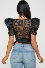 Load image into Gallery viewer, Puff Sleeve Woven Lace Top
