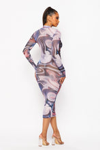 Load image into Gallery viewer, Illusion Mesh Long Sleeve Dress
